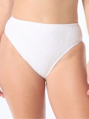 Coco Reef White Lace-Textured Bikini Brief